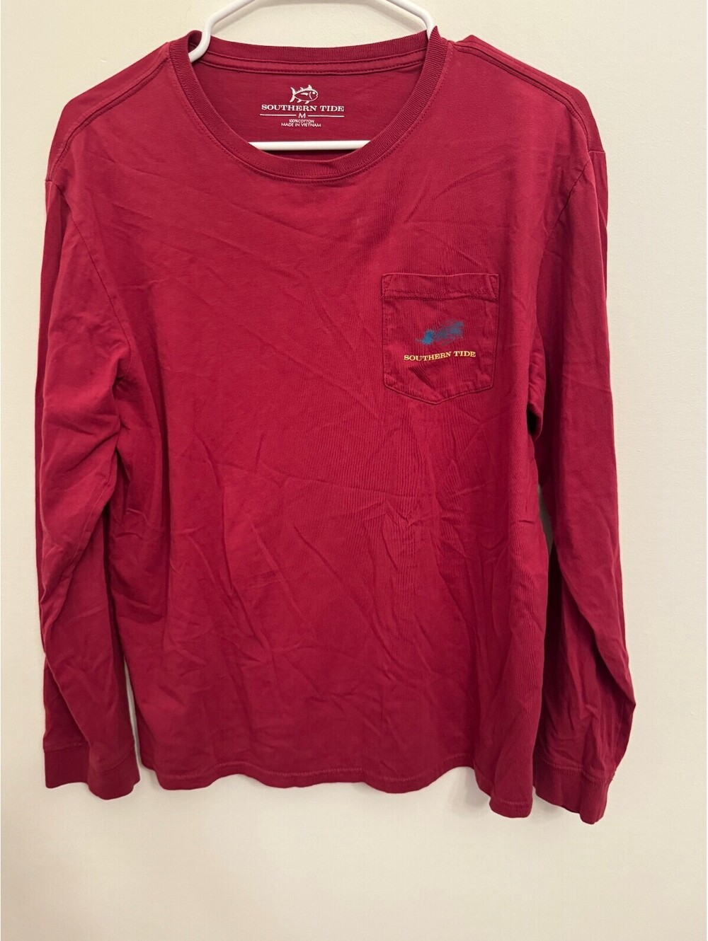 Southern Tide red long sleeve graphic pocket T-shirt